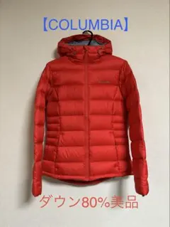 【COLUMBIA】コロンビアダウンジャケット OMNI-HEAT赤S(M)美品