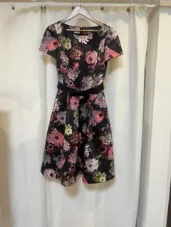 MS GRACY フラワープリント 半袖ワンピース 38