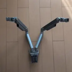 シルバー デュアルモニターアーム VESA規格対応