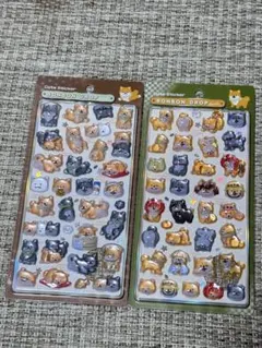 ボンボンドロップシール 和柄 柴犬 2枚セット ボンドロ