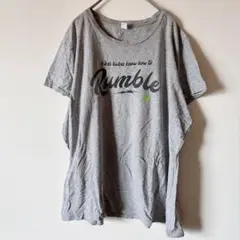ディストリクト【F】半袖Tシャツ クルーネック ロゴTビッグサイズ グレー