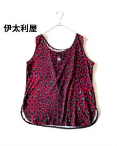 伊太利屋 レオパード タンクトップ ヒョウ柄 刺繍ワッペン ヒジュー付 日本製のサムネイル