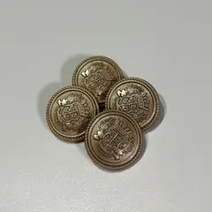 エンボス加工 金色ボタン 4個セット