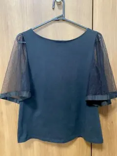 美品　simplicite チュールドットTシャツ　黒　B.CSTOCKのサムネイル