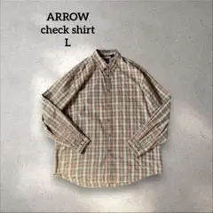 ARROW チェック柄 ボタンダウンシャツ 長袖　古着　ヴィンテージ　USAのサムネイル