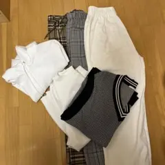 パーカー　ニットベスト　チェックパンツ　スラックス　まとめ売り