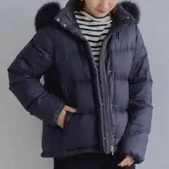 グリーンレーベル ファーフードショートダウンコート 40 L