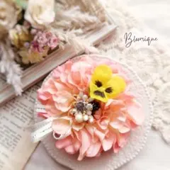 コサージュ ダリア ビオラ オレンジ 入学式 卒業式 フォーマル 2way