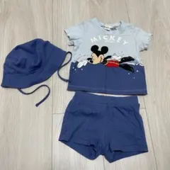 H&M 70cm ミッキーマウス　半袖半ズボン帽子付き　セットアップ　Tシャツ