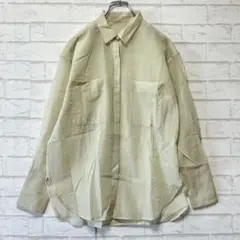 INED ロングシャツ（9号）ベージュ ラメ シアー 比翼ボタン 羽織り 春夏のサムネイル