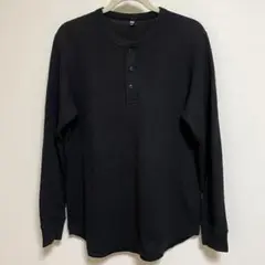 ユニクロ　ワッフル　ヘンリーネック　Tシャツ　L