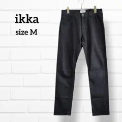 イッカ 麻混 ストレッチ デニムパンツ 濃紺 スリム メンズ 春夏 ME083