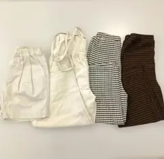 110cm 女の子 ボトムス まとめ売り サロペットショートパンツ 長ズボン