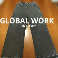 GLOBAL WORK ケミカルウォッシュ ワイドデニムパンツ ハートプリントのサムネイル