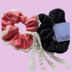 【最終値下げ！6月末掲示終了】claire's シュシュ 2点セット レース付きのサムネイル