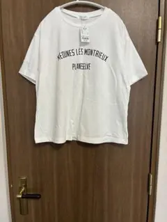【新品タグ付き】ショコラフィネローブ 英字ロゴ Tシャツ オフホワイト Fのサムネイル