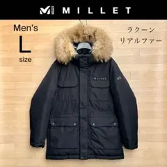美品 L ミレー ダウンジャケット MILLET ダウン ダウンパーカ ファー