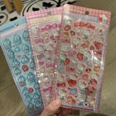 海外製　ハローキティ 立体シール 3シートセット