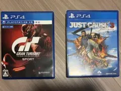 PS4 ソフト 動作確認済み セット ジャストコーズ3 グランツーリスモ