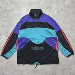 90s adidas マルチカラー ハーフジップ ジャージ プルオーバー 常田