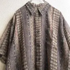 古着 シャツ 柄シャツ ガラシャツ 総柄 デザインシャツ レトロ 半袖