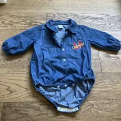 futafuta ミッキーマウス デニムロンパース 80
