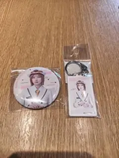 櫻坂46 JR東日本 コラボ 藤吉夏鈴 駅名標風キーホルダー 缶バッジ セット
