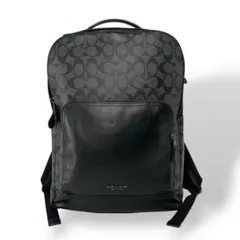 コーチ　グラハム　リュック　バックパック　シグネチャー　ロゴ　二室　PVCレザー