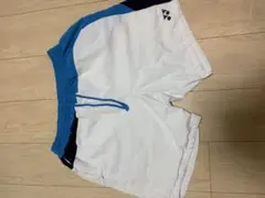 YONEX バドミントンハーフパンツ Lサイズ ホワイト/ブルー