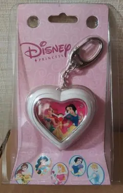 ディズニープリンセス　ハート形キーホルダー時計　(白・白雪姫とアリエル)