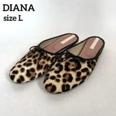 【美品】DIANA ダイアナ フラットシューズ ハラコ レオパードのサムネイル