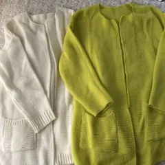 黄色カーディガン