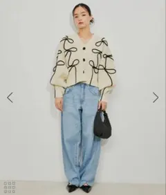 ADAM ET ROPE FEMME ラインニットカーディガン