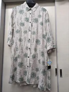 夏物　noa-ge オシャレデザイン　麻素材　チュニック丈ブラウス　ゆったり