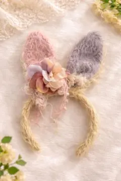 ヘッドドレス 兎耳×お花 ピンク色 ネオブライスサイズ doll用 - メルカリ