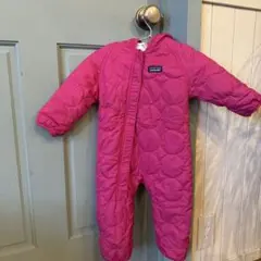 パタゴニア　子ども用スキーウェア フード付き ピンク/花柄