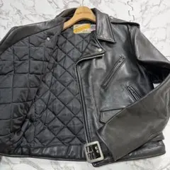 42size✨schott 牛タグ ワンスター ダブルライダース 613 黒