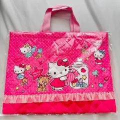 レッスンバッグ　絵本袋　キルト　キルティング　通園バック　手提げ袋　ハローキティ