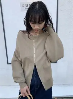 titivate ダブルファスナーオーバーサイズニットプルオーバー M