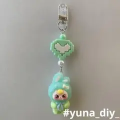 baby three ベイビースリー リボン うさぎ キーホルダー 緑 グリーン