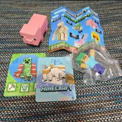 Minecraft スイングマスコット 3 スティーブ　　マイクラ　ブタ　シール