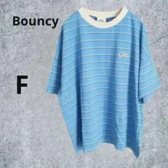 Bouncy ボーダー 半袖Tシャツ ワッペン F オーバーサイズのサムネイル