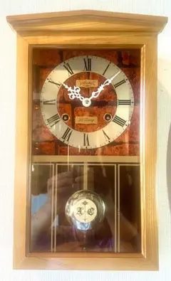 〈完動美品〉珍品　英工舎LIGHT印　鏡付き傾斜型ゼンマイ振り子掛け時計　古時計 完動美品〉珍品 英工舎LIGHT印 鏡付き傾斜型ゼンマイ振り子