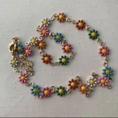 チョーカー1個【新品・送料無料匿名便】ボヘミアンフラワーカラフルネックレス♡
