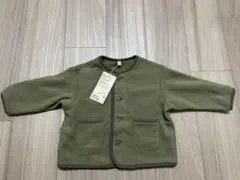 【新品】無印良品 素材に還るフリース カーディガン カーキ　ベビー90
