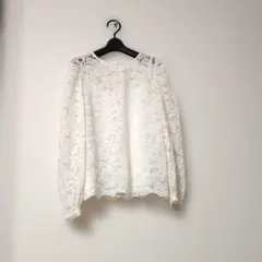 GU 総レース ブラウス 長袖 トップス