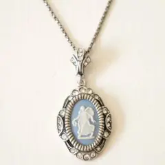 ウェッジウッド ジャスパー SV925 ブルー ネックレス