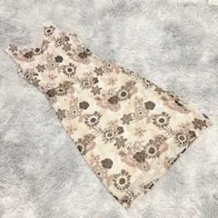 ルイシャンタン　ワンピース　（42）　ノースリーブ　花柄　総柄　裏地有り　日本製