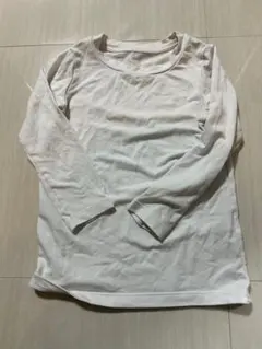 長袖Tシャツ 白 無地 インナー キッズ 110サイズ