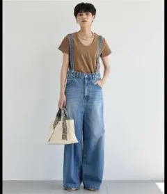サスペンダー付きワイドパンツ バンヤードストーム デニムパンツ ※丈補正有りのサムネイル
